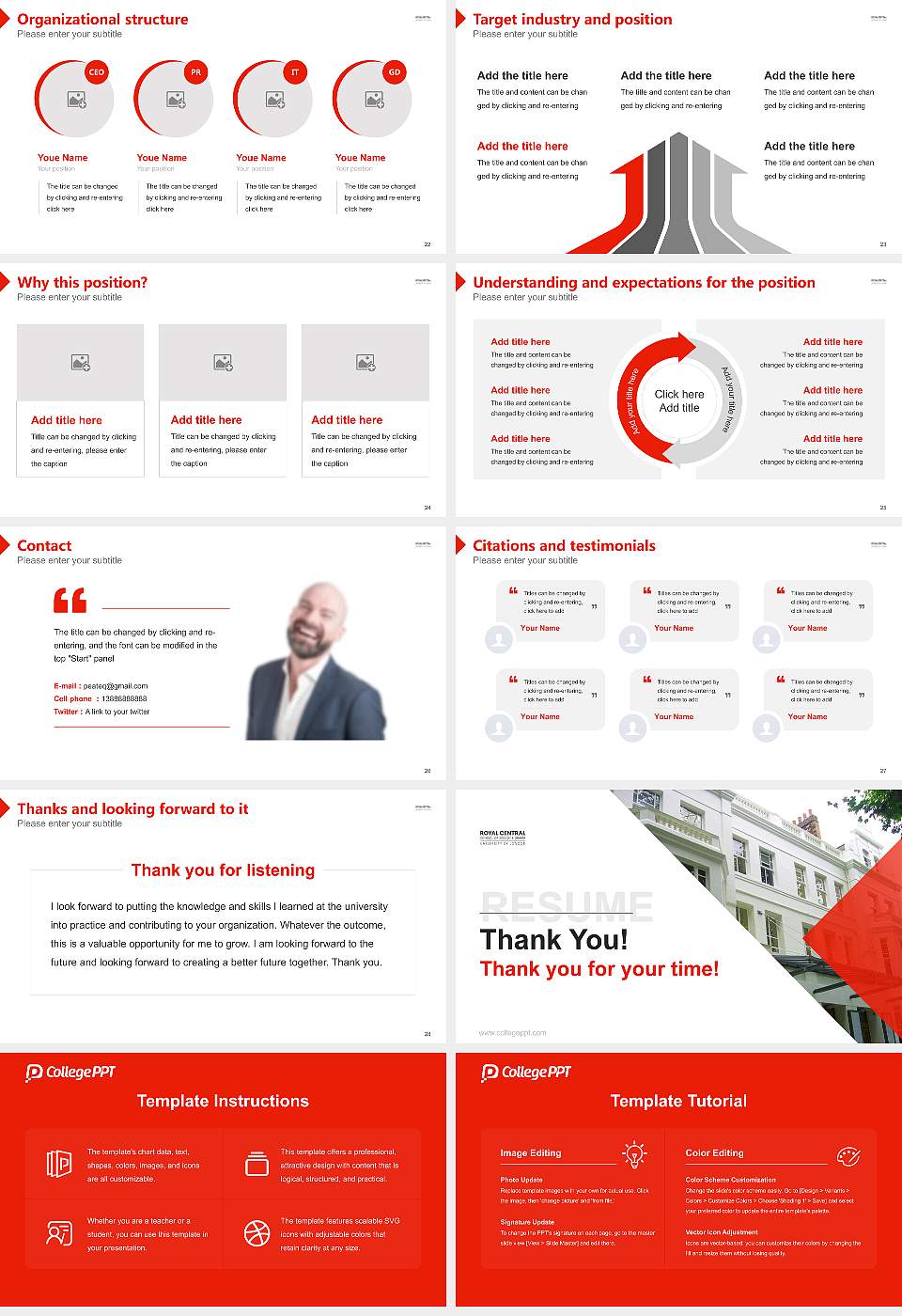 Royal Central School of Speech and Drama Resume PPT Template16:9 ratio PPT effect preview image4