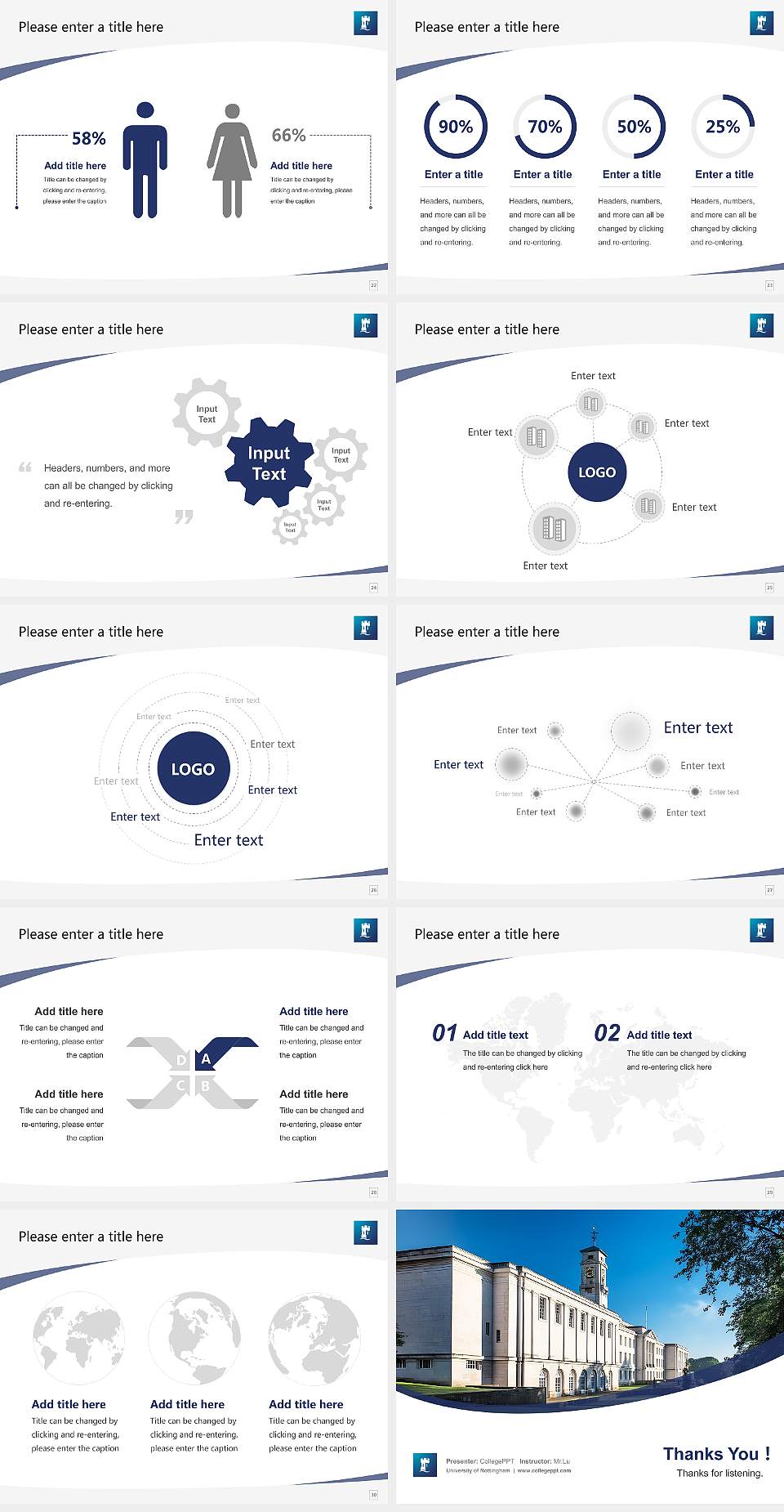University of Nottingham Course/Courseware Creation PPT Template4:3 ratio PPT effect preview image4