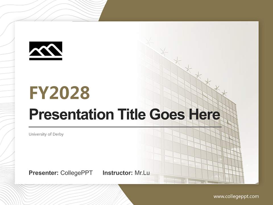 University of Derby Academic Presentation/Research Findings Report PPT Template4:3 ratio PPT effect preview image5