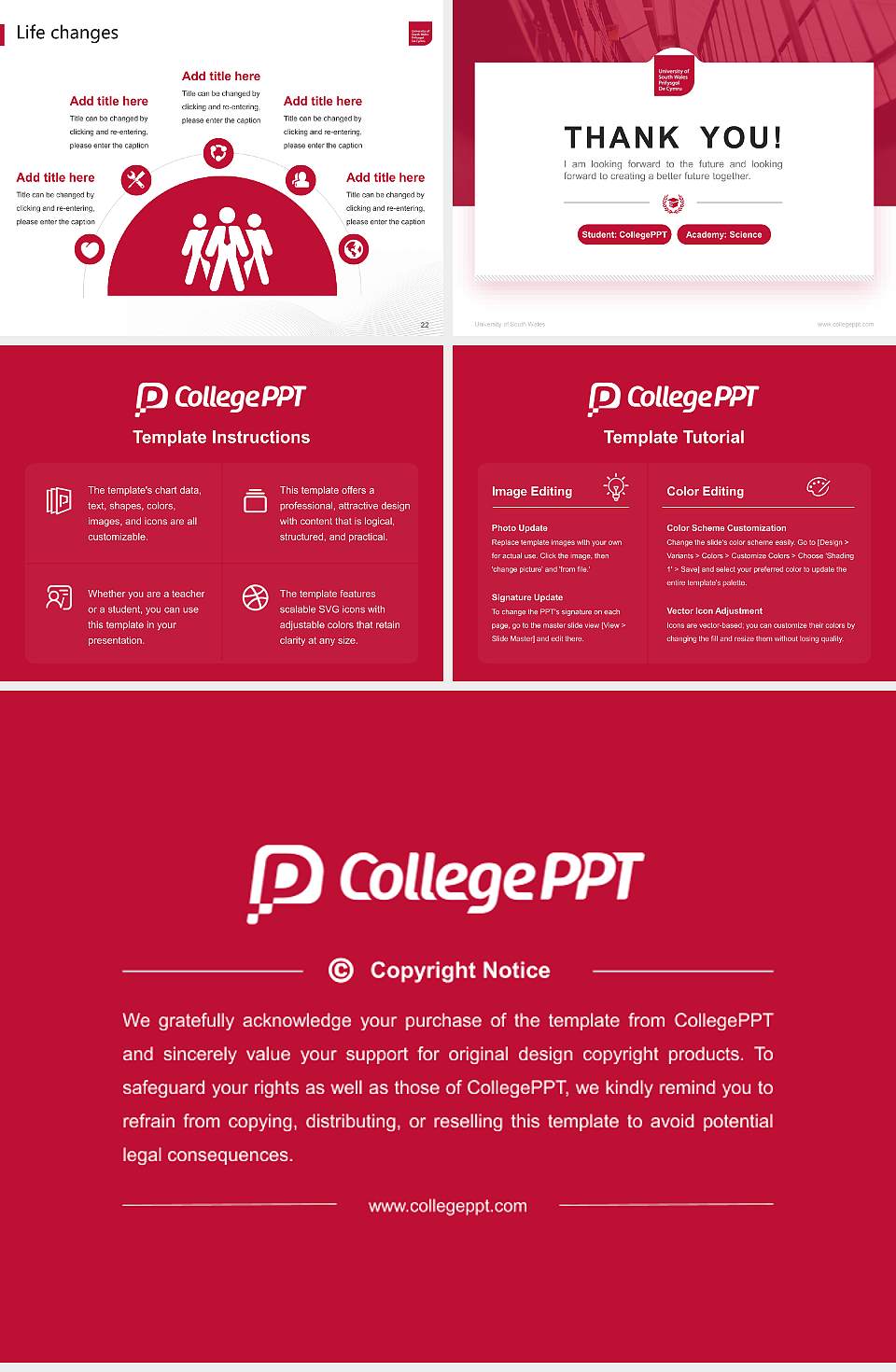 University of South Wales National Scholarship Defense PPT Template4:3 ratio PPT effect preview image4