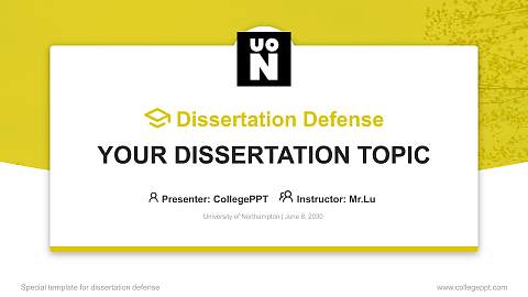University of Northampton Graduation Thesis Defense PPT Template
