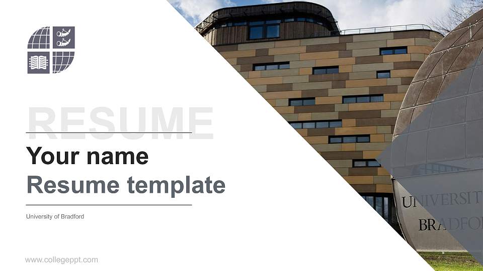 University of Bradford Resume PPT Template16:9 ratio PPT effect preview image