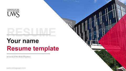 University of the West of Scotland Resume PPT Template