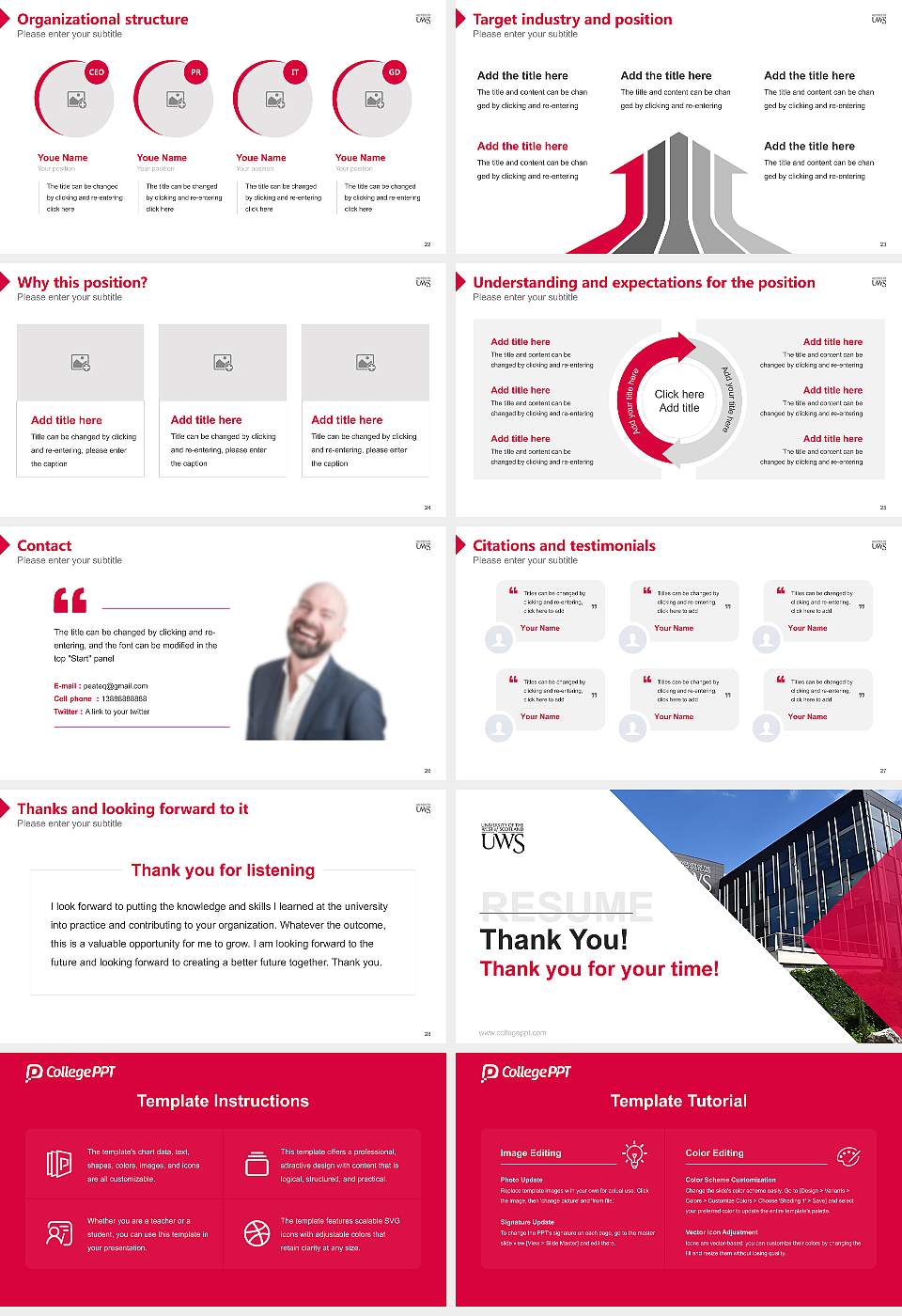 University of the West of Scotland Resume PPT Template16:9 ratio PPT effect preview image4