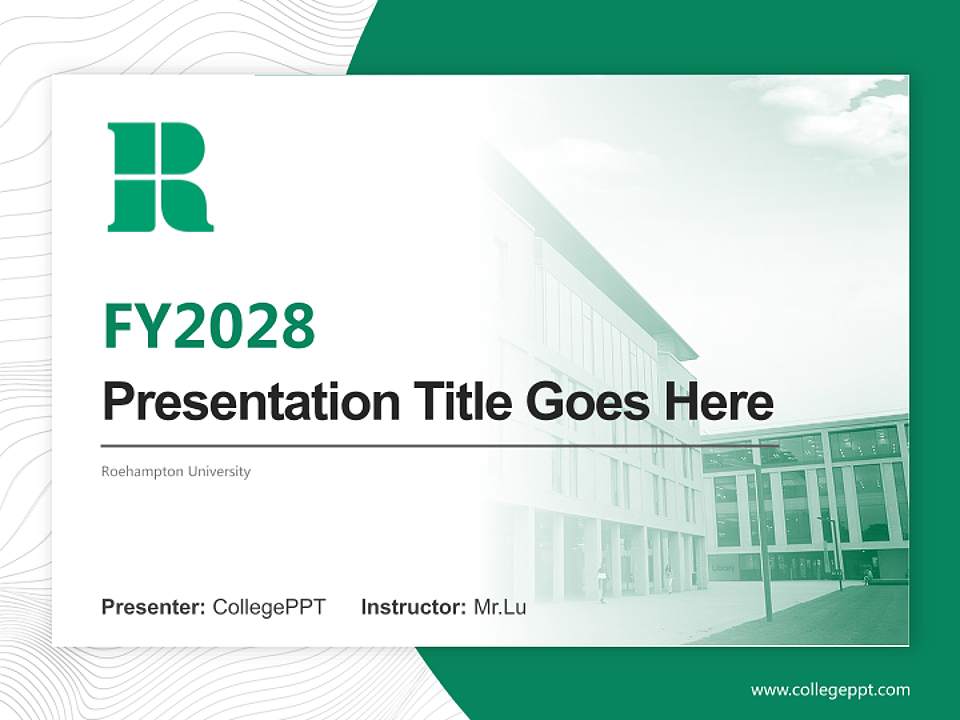 Roehampton University Academic Presentation/Research Findings Report PPT Template4:3 ratio PPT effect preview image5