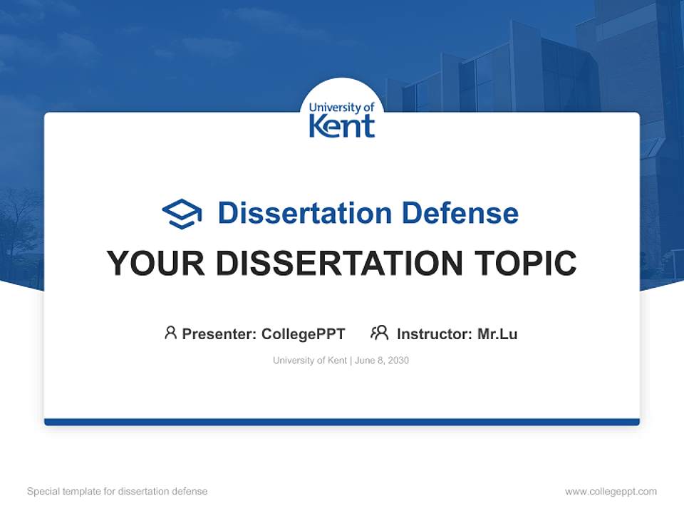 University of Kent Graduation Thesis Defense PPT Template4:3 ratio PPT effect preview image7