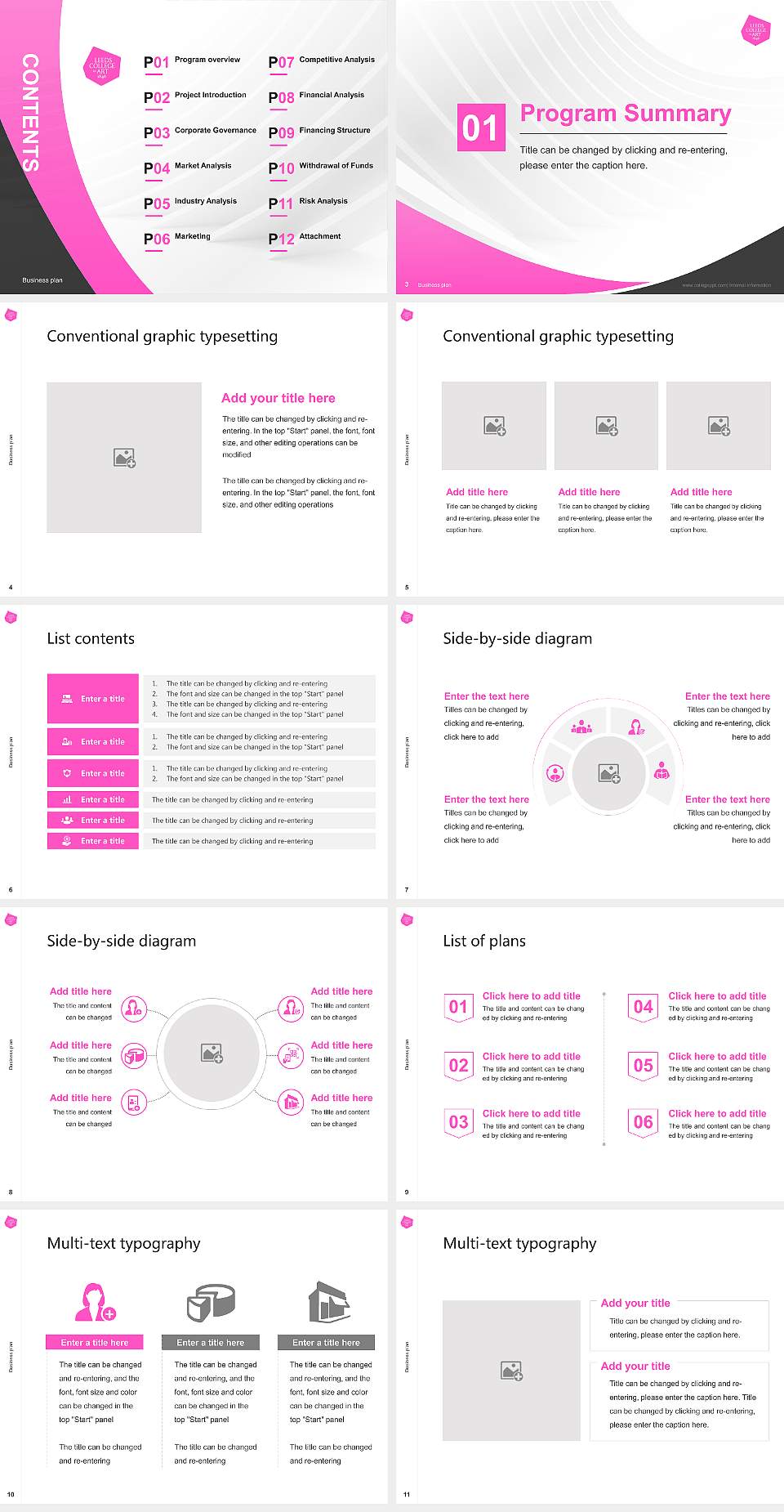 Leeds Arts University Competition/Entrepreneurship Contest PPT Template4:3 ratio PPT effect preview image2
