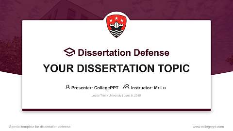 Leeds Trinity University Graduation Thesis Defense PPT Template