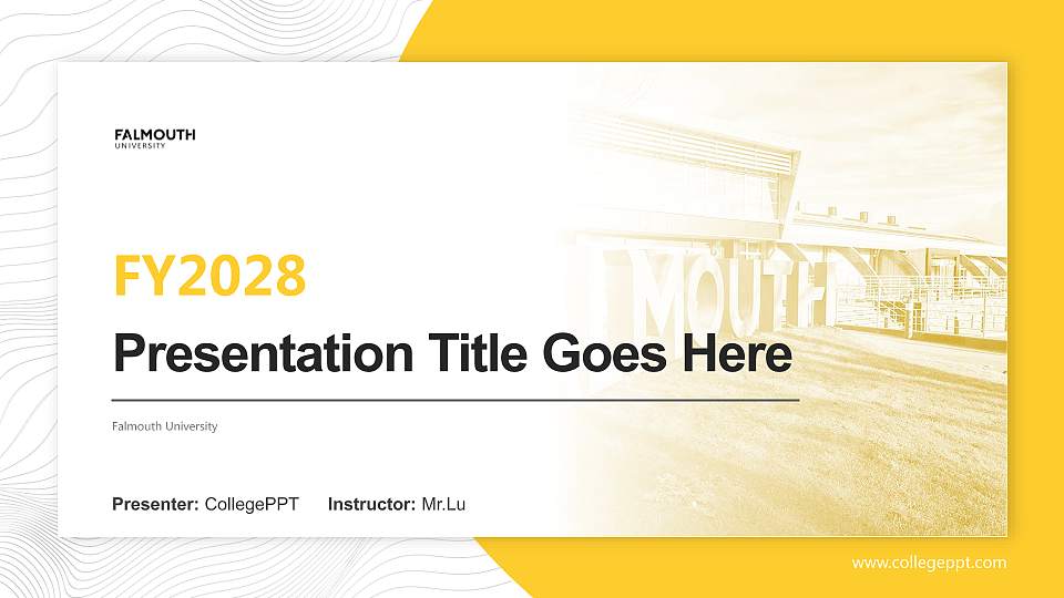 Falmouth University Academic Presentation/Research Findings Report PPT Template16:9 ratio PPT effect preview image