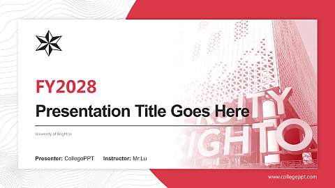 University of Brighton Academic Presentation/Research Findings Report PPT Template