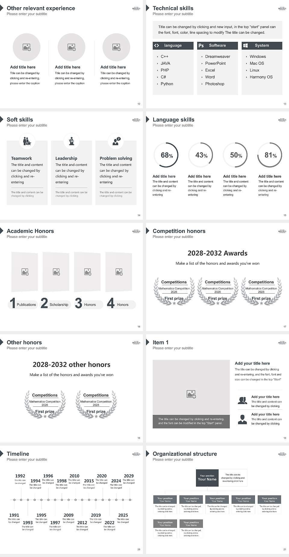 Oxford Brookes University Resume PPT Template4:3 ratio PPT effect preview image3