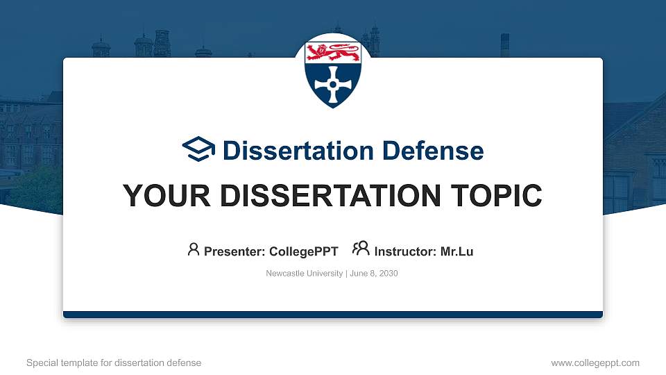 Newcastle University Graduation Thesis Defense PPT Template16:9 ratio PPT effect preview image