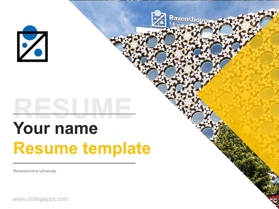 Ravensbourne University Resume PPT Template4:3 ratio PPT effect preview image5