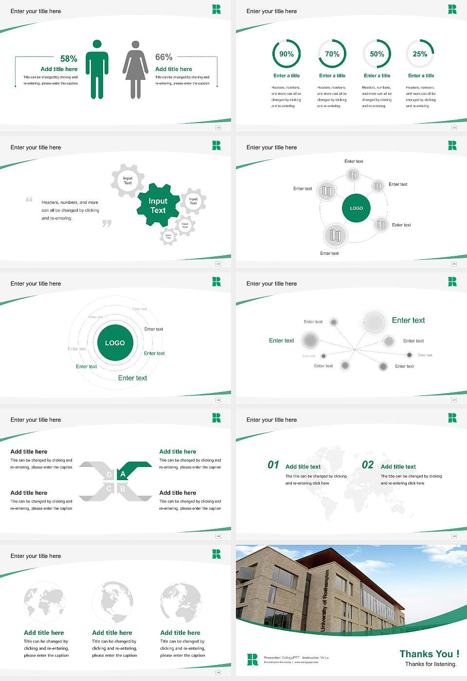Roehampton University Course/Courseware Creation PPT Template16:9 ratio PPT effect preview image4