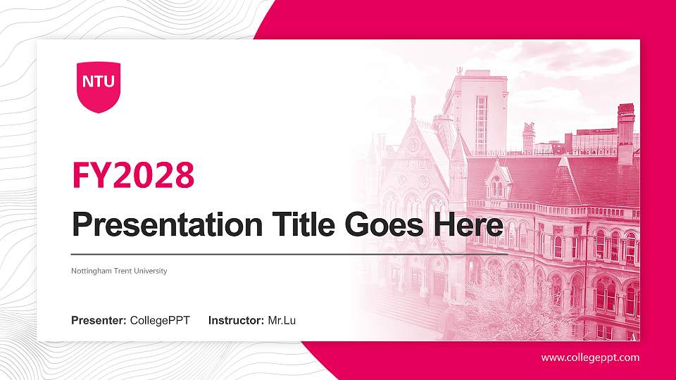 Nottingham Trent University Academic Presentation/Research Findings Report PPT Template16:9 ratio PPT effect preview image