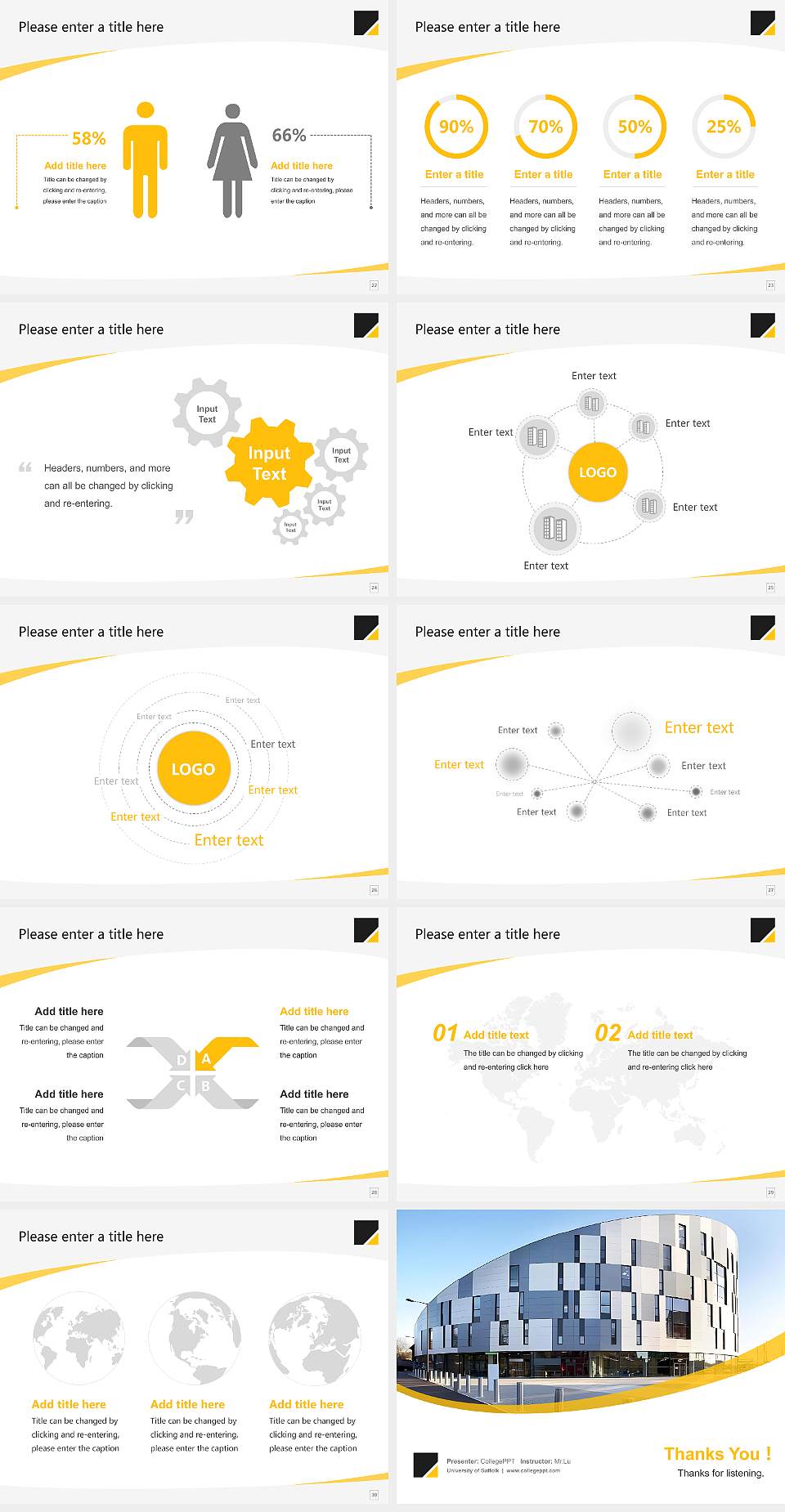 University of Suffolk Course/Courseware Creation PPT Template4:3 ratio PPT effect preview image4