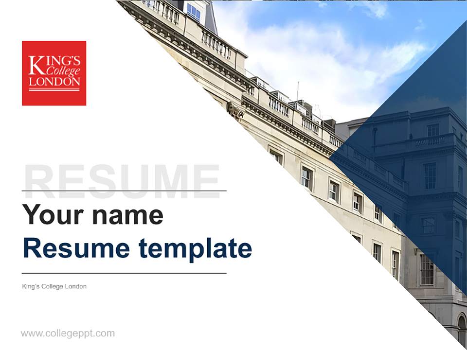King’s College London Resume PPT Template4:3 ratio PPT effect preview image5