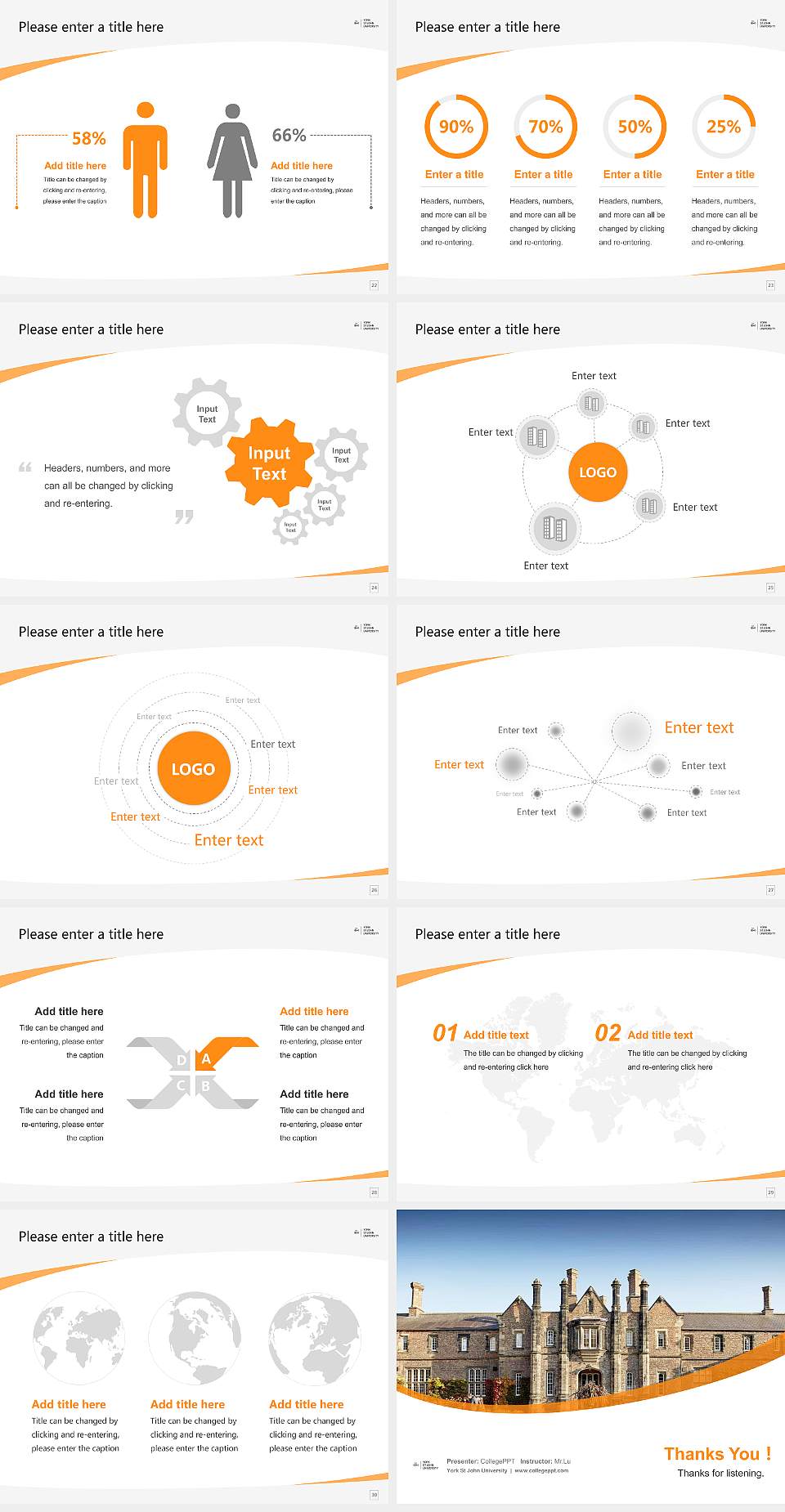 York St John University Course/Courseware Creation PPT Template4:3 ratio PPT effect preview image4