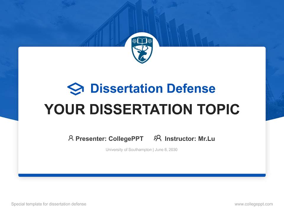 University of Southampton Graduation Thesis Defense PPT Template4:3 ratio PPT effect preview image7