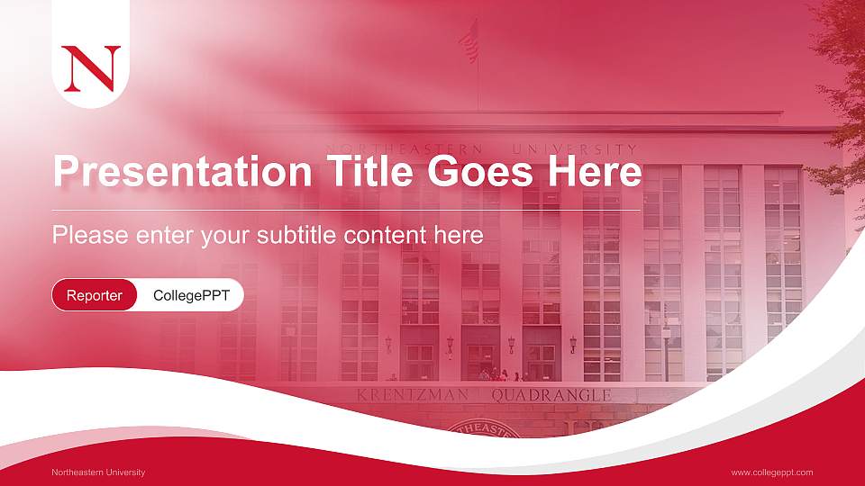 Northeastern University Lecture Sharing and Networking Event PPT Template16:9 ratio PPT effect preview image