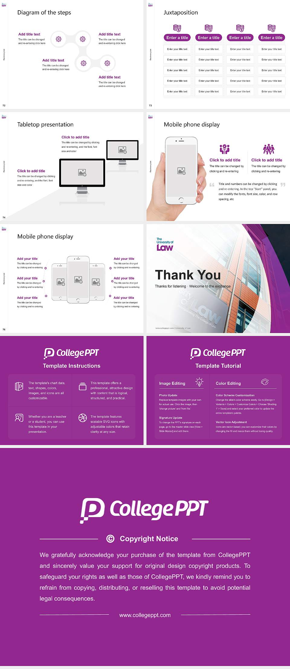 University of Law Competition/Entrepreneurship Contest PPT Template4:3 ratio PPT effect preview image9