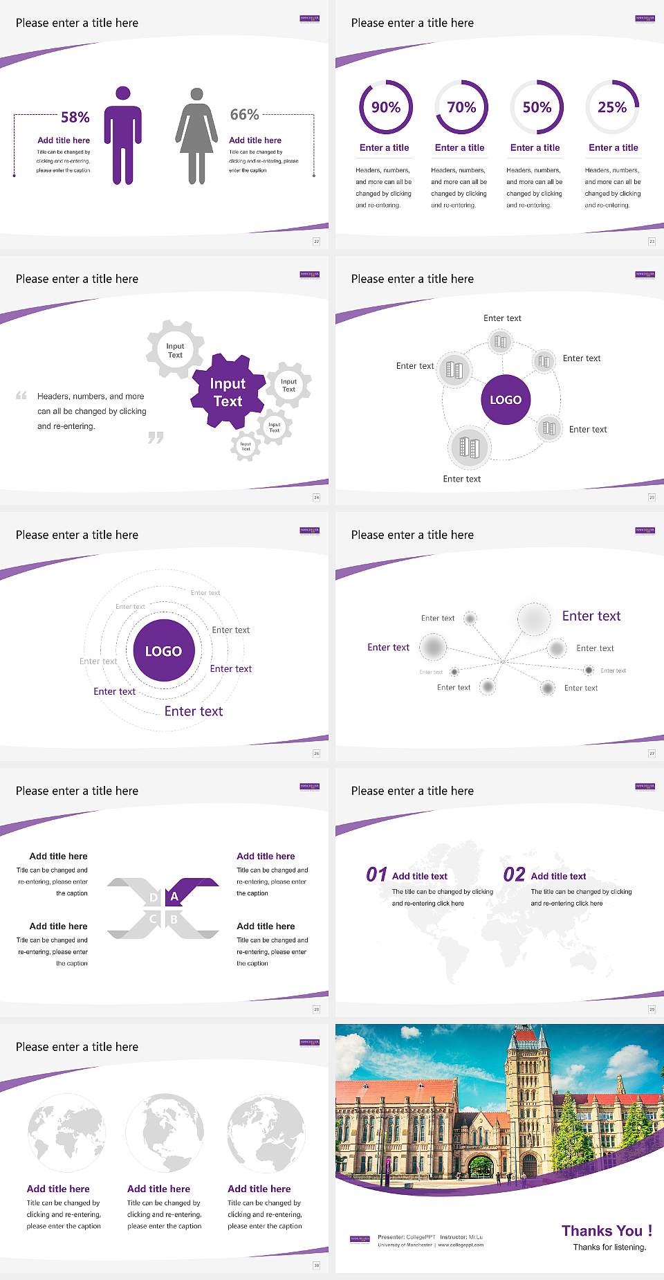 University of Manchester Course/Courseware Creation PPT Template4:3 ratio PPT effect preview image4