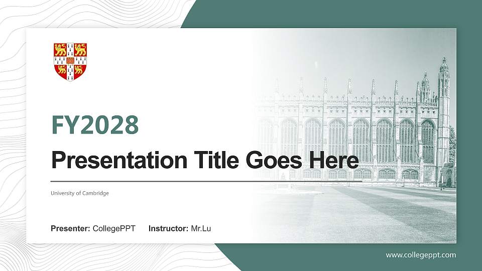 University of Cambridge Academic Presentation/Research Findings Report PPT Template16:9 ratio PPT effect preview image