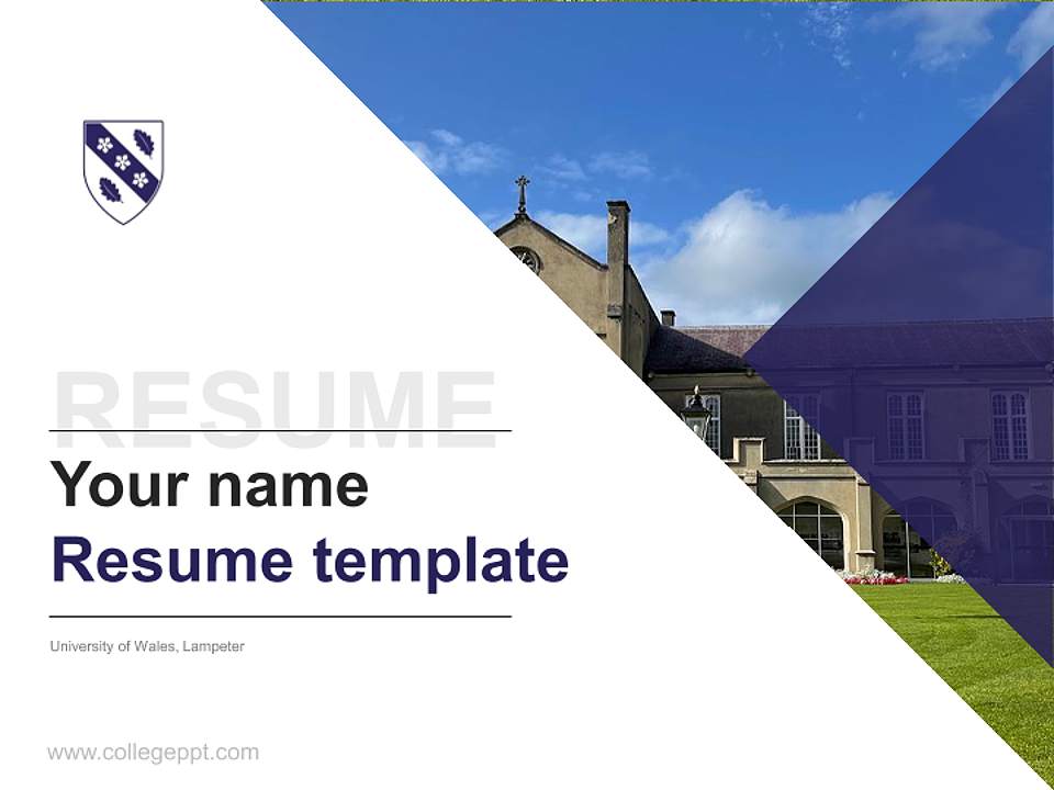 University of Wales, Lampeter Resume PPT Template4:3 ratio PPT effect preview image5
