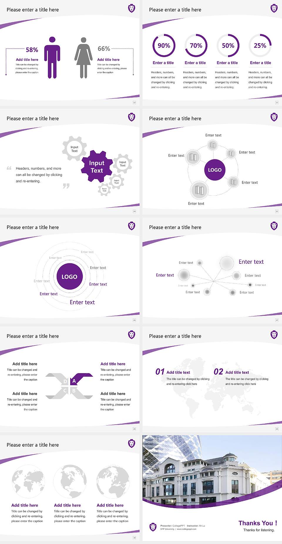 BPP University Course/Courseware Creation PPT Template4:3 ratio PPT effect preview image4