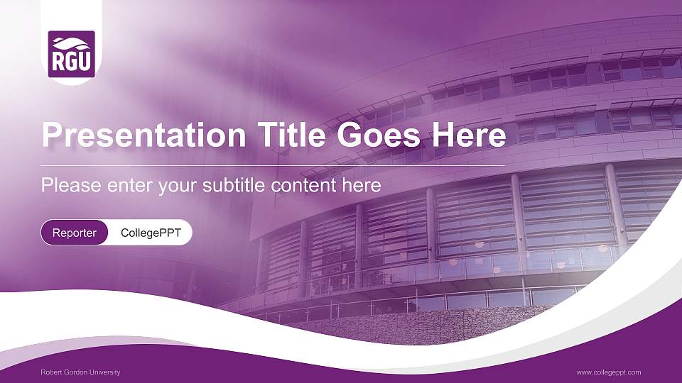 Robert Gordon University Lecture Sharing and Networking Event PPT Template16:9 ratio PPT effect preview image