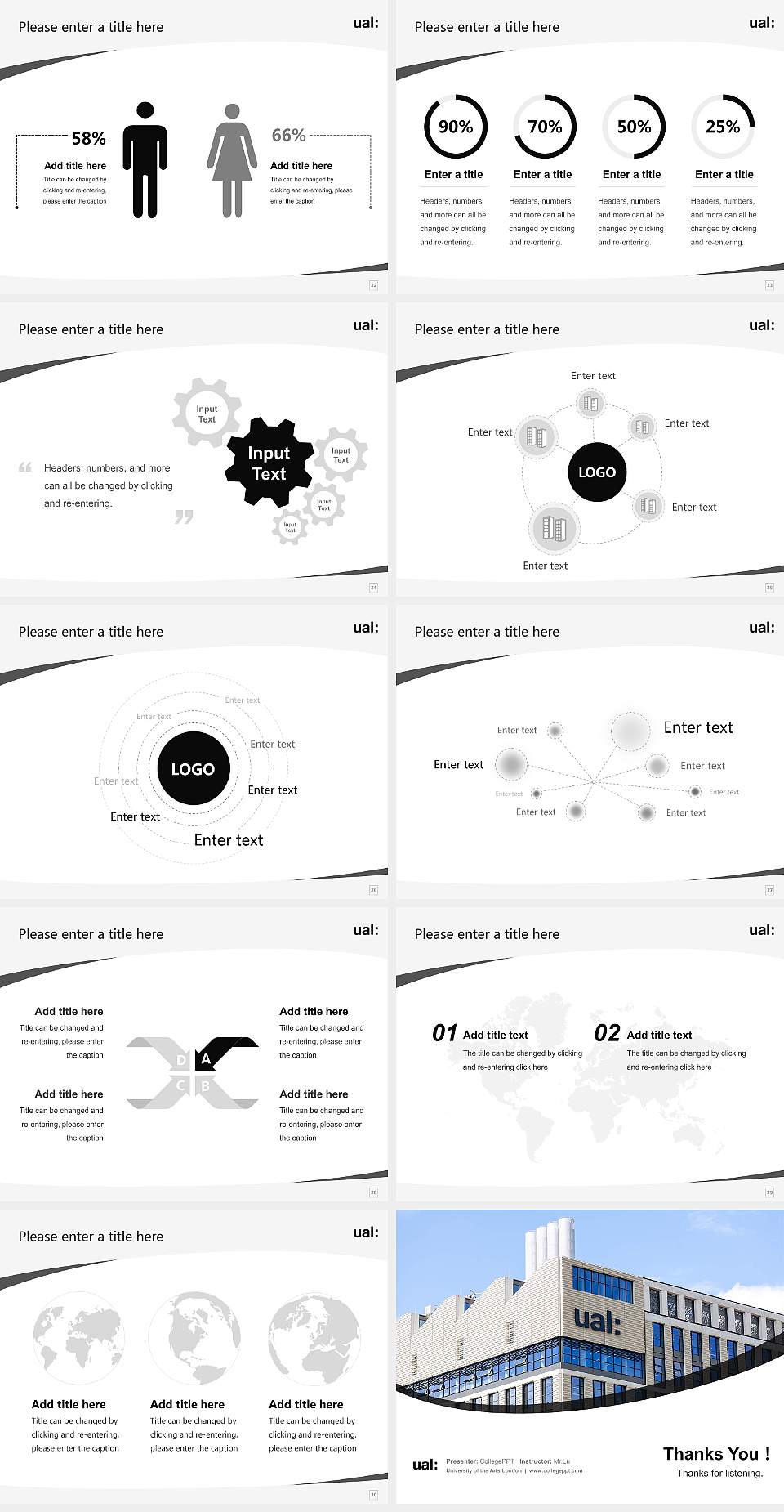 University of the Arts London Course/Courseware Creation PPT Template4:3 ratio PPT effect preview image4
