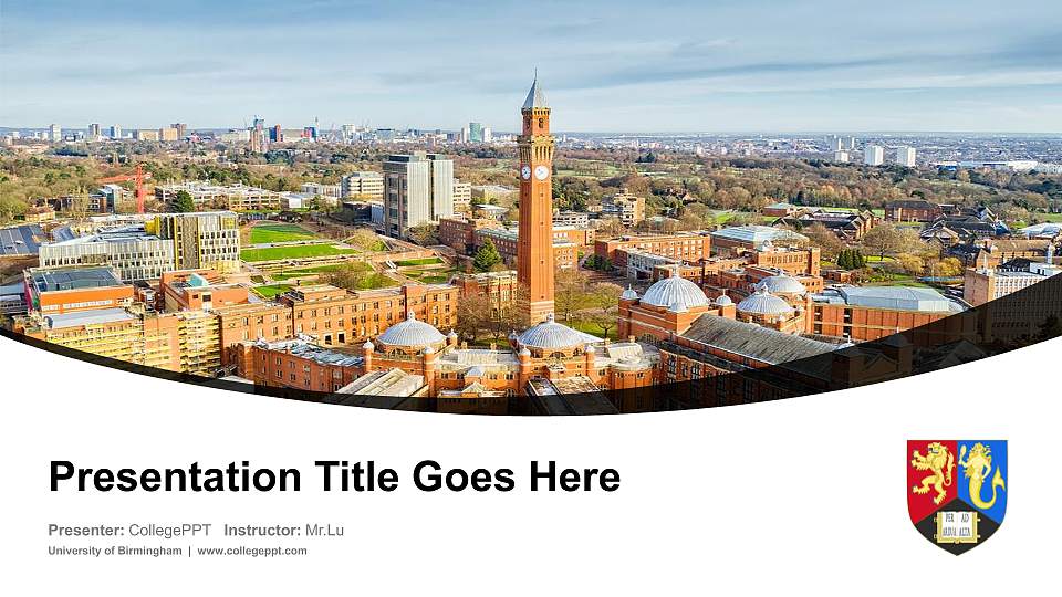 University of Birmingham Course/Courseware Creation PPT Template16:9 ratio PPT effect preview image