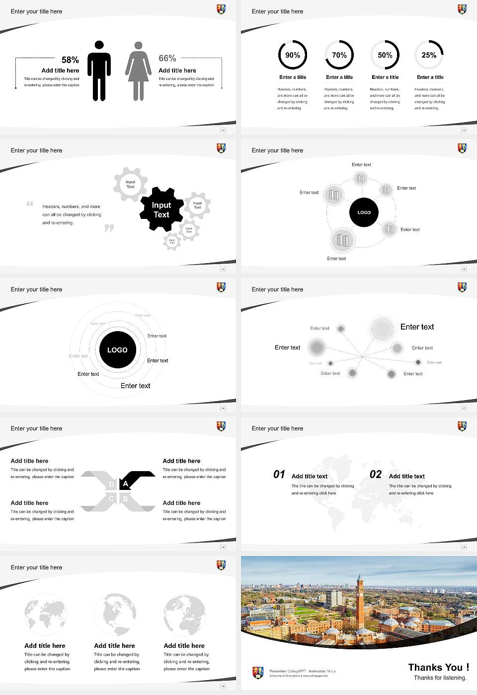 University of Birmingham Course/Courseware Creation PPT Template16:9 ratio PPT effect preview image4
