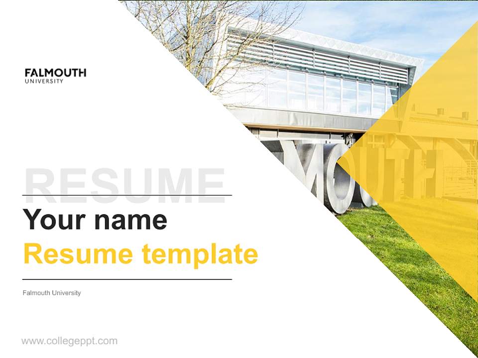Falmouth University Resume PPT Template4:3 ratio PPT effect preview image5