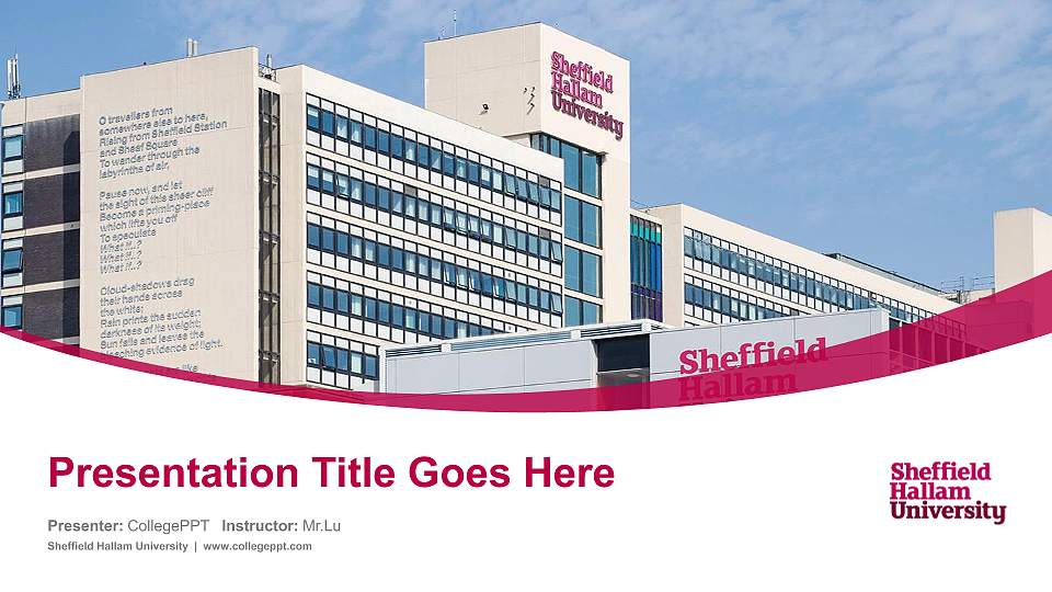 Sheffield Hallam University Course/Courseware Creation PPT Template16:9 ratio PPT effect preview image