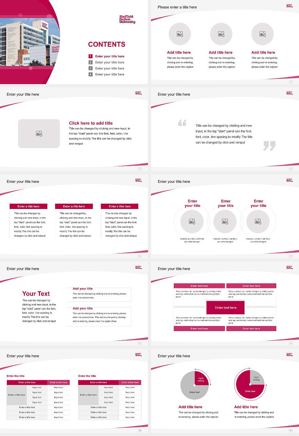 Sheffield Hallam University Course/Courseware Creation PPT Template16:9 ratio PPT effect preview image2
