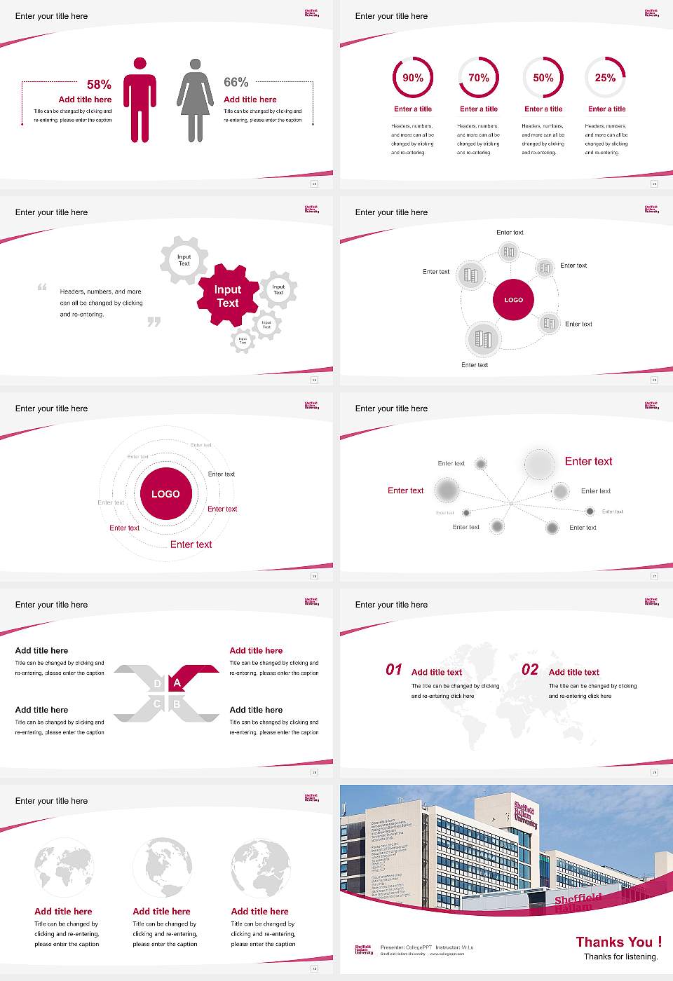 Sheffield Hallam University Course/Courseware Creation PPT Template16:9 ratio PPT effect preview image4