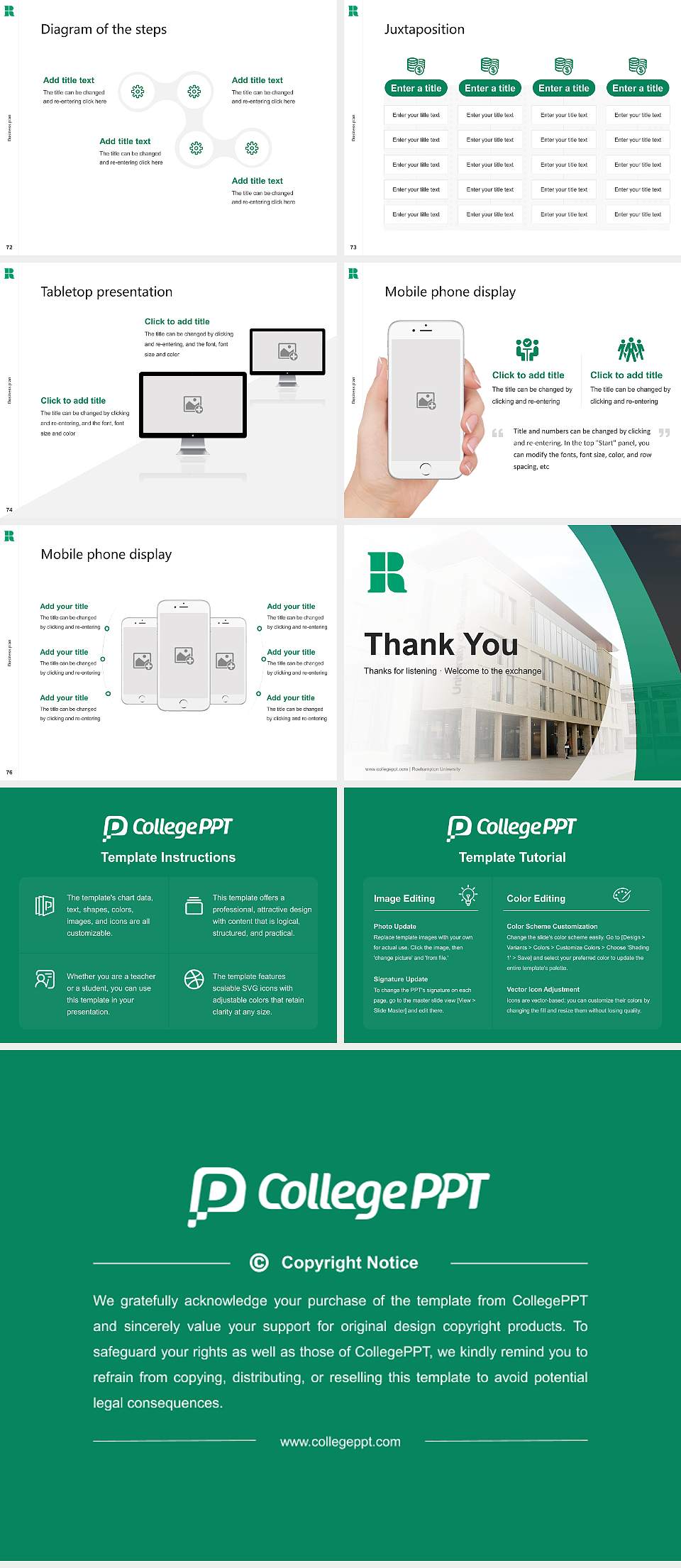 Roehampton University Competition/Entrepreneurship Contest PPT Template4:3 ratio PPT effect preview image9