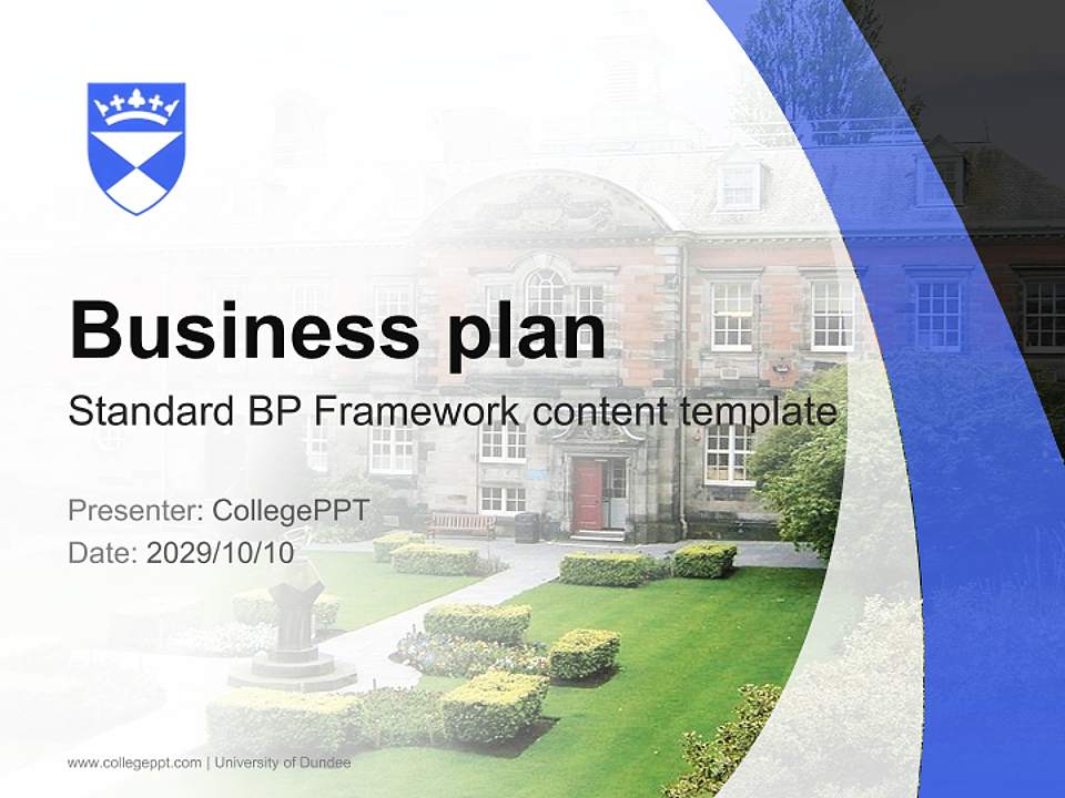 University of Dundee Competition/Entrepreneurship Contest PPT Template4:3 ratio PPT effect preview image9