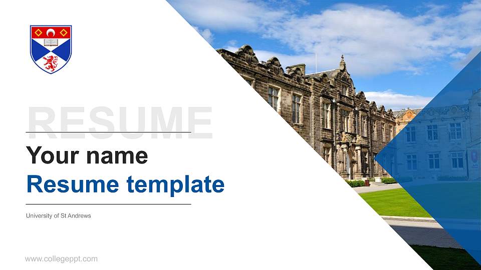 University of St Andrews Resume PPT Template16:9 ratio PPT effect preview image