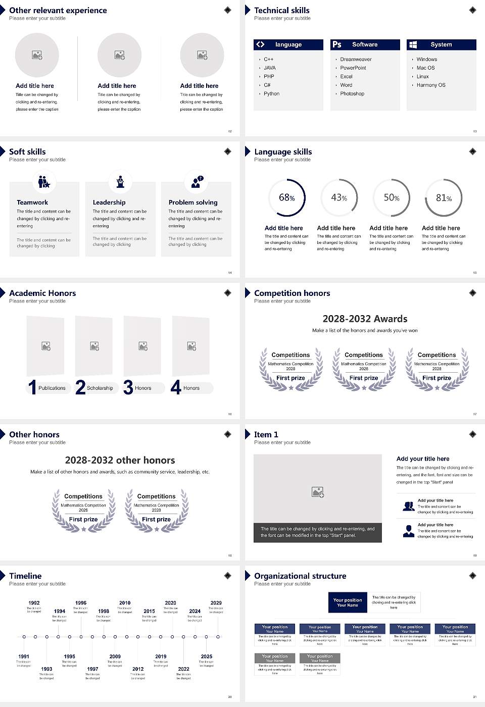 Victoria University Resume PPT Template16:9 ratio PPT effect preview image3