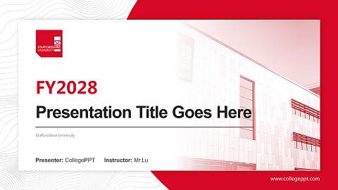 Staffordshire University Academic Presentation/Research Findings Report PPT Template