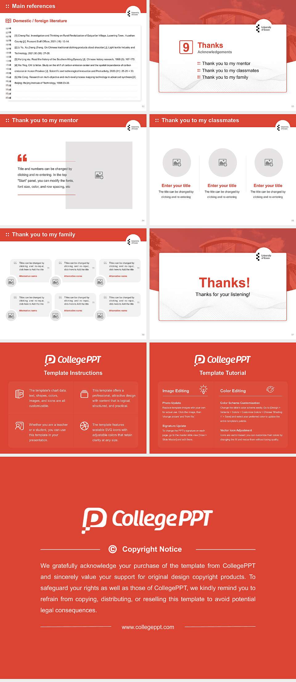 University of Essex Graduation Thesis Defense PPT Template4:3 ratio PPT effect preview image7