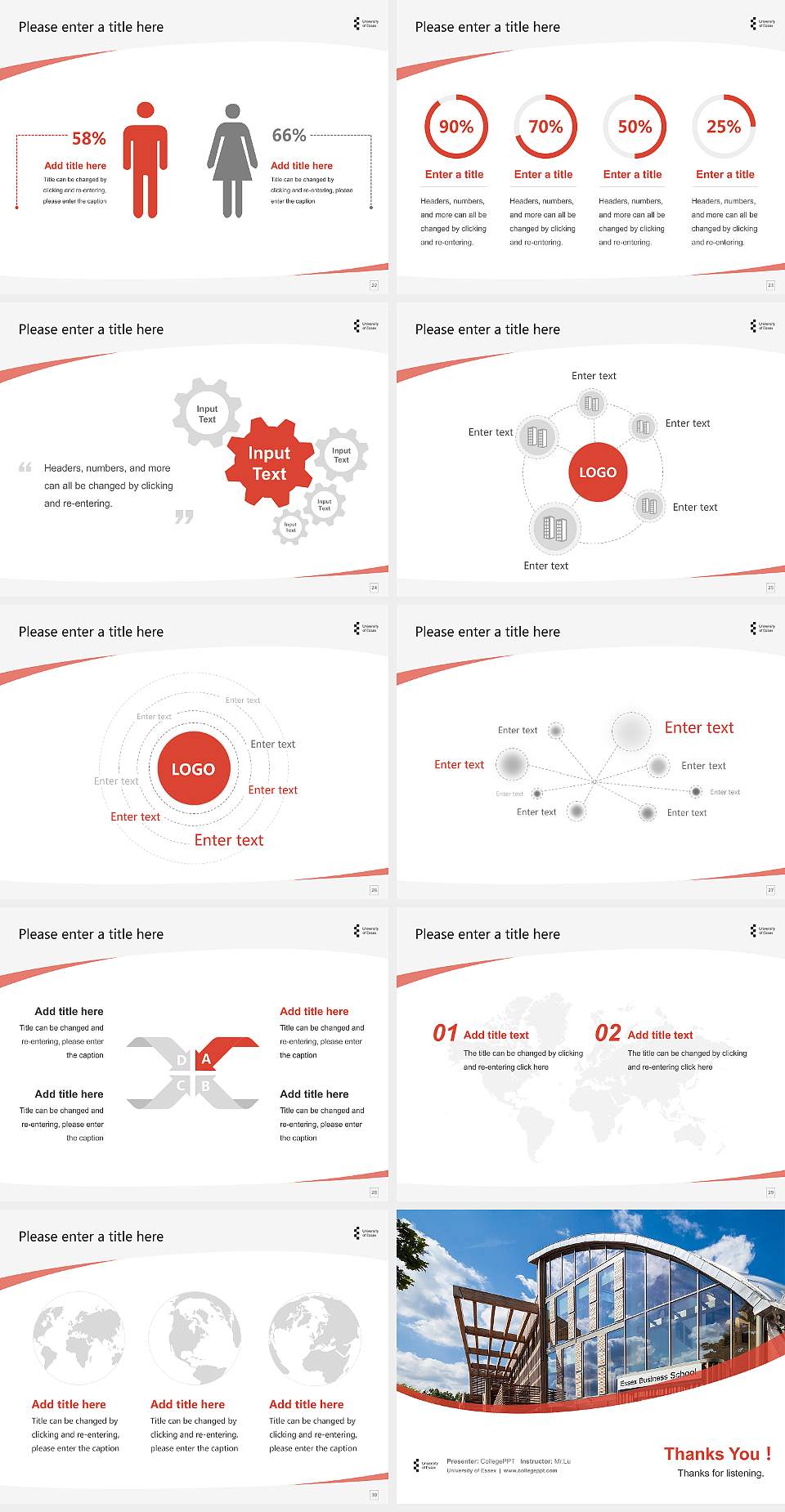 University of Essex Course/Courseware Creation PPT Template4:3 ratio PPT effect preview image4