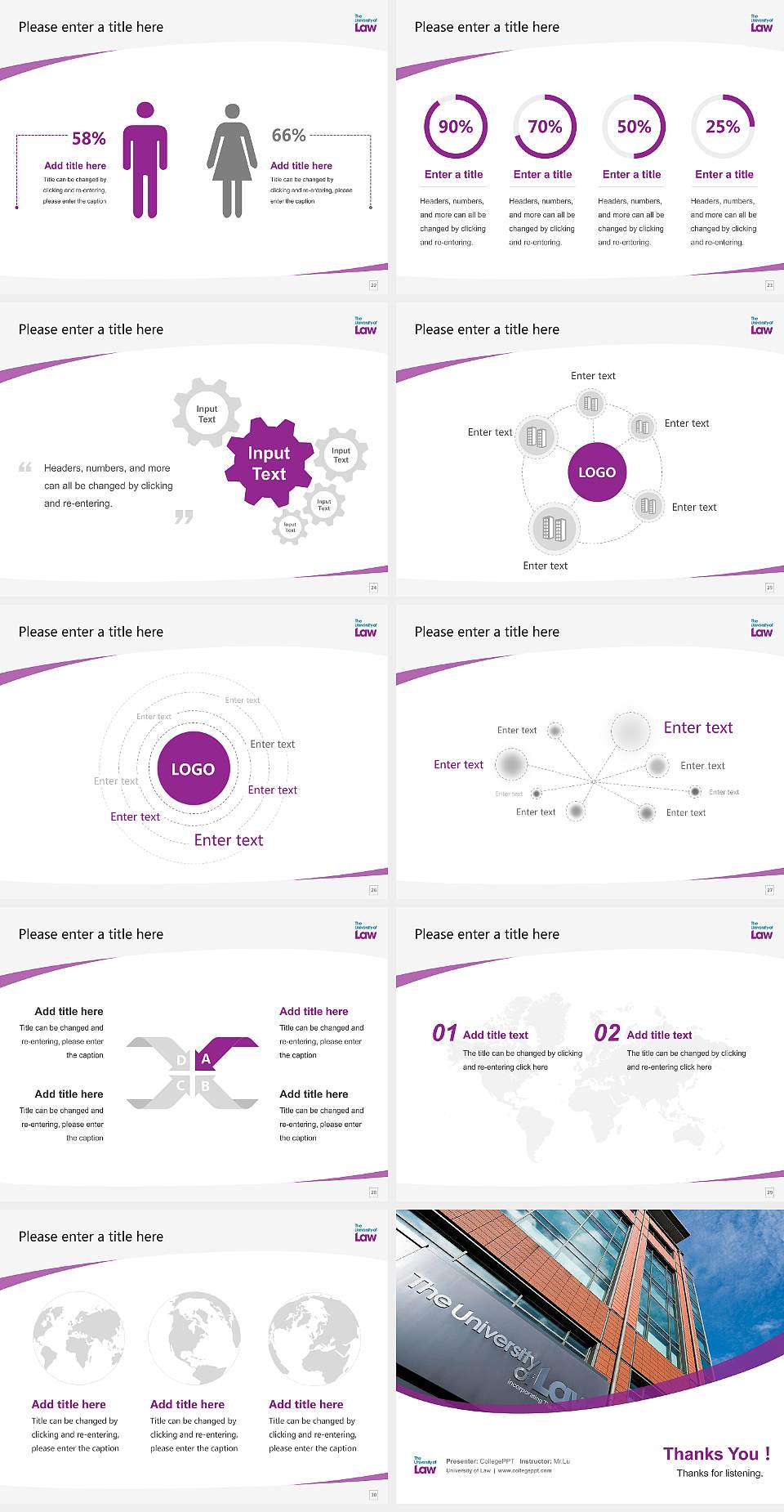 University of Law Course/Courseware Creation PPT Template4:3 ratio PPT effect preview image4