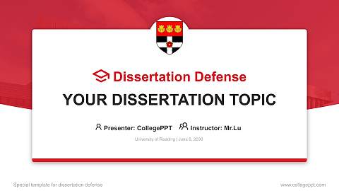 University of Reading Graduation Thesis Defense PPT Template