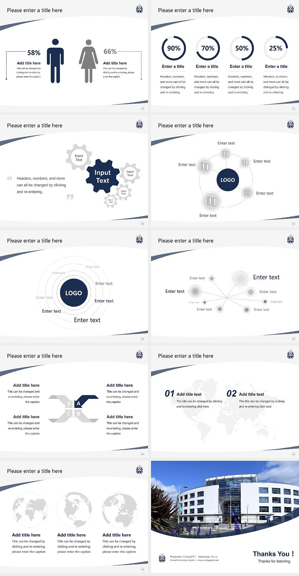 Brunel University London Course/Courseware Creation PPT Template4:3 ratio PPT effect preview image4