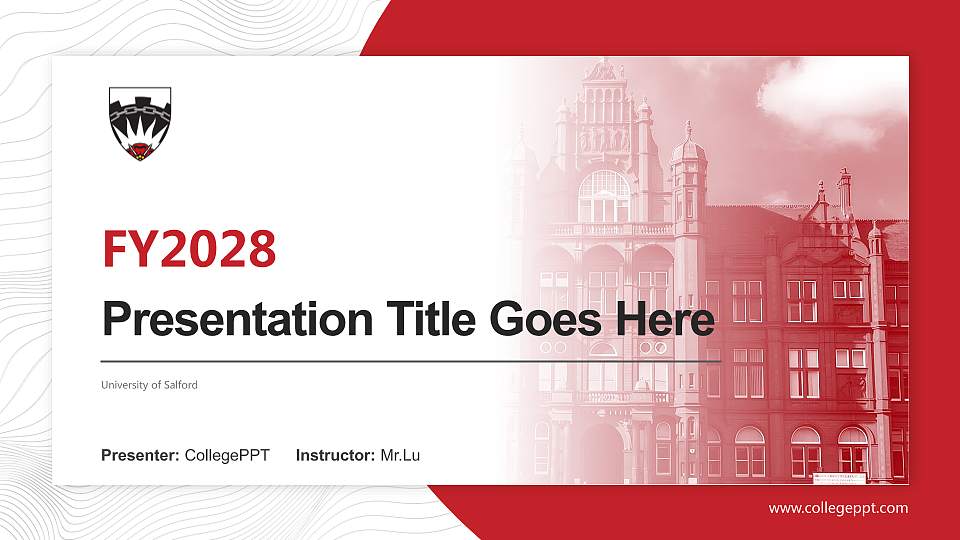 University of Salford Academic Presentation/Research Findings Report PPT Template16:9 ratio PPT effect preview image