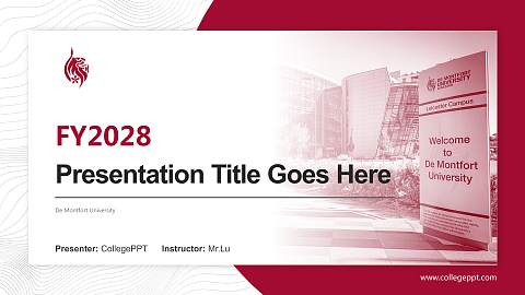 De Montfort University Academic Presentation/Research Findings Report PPT Template