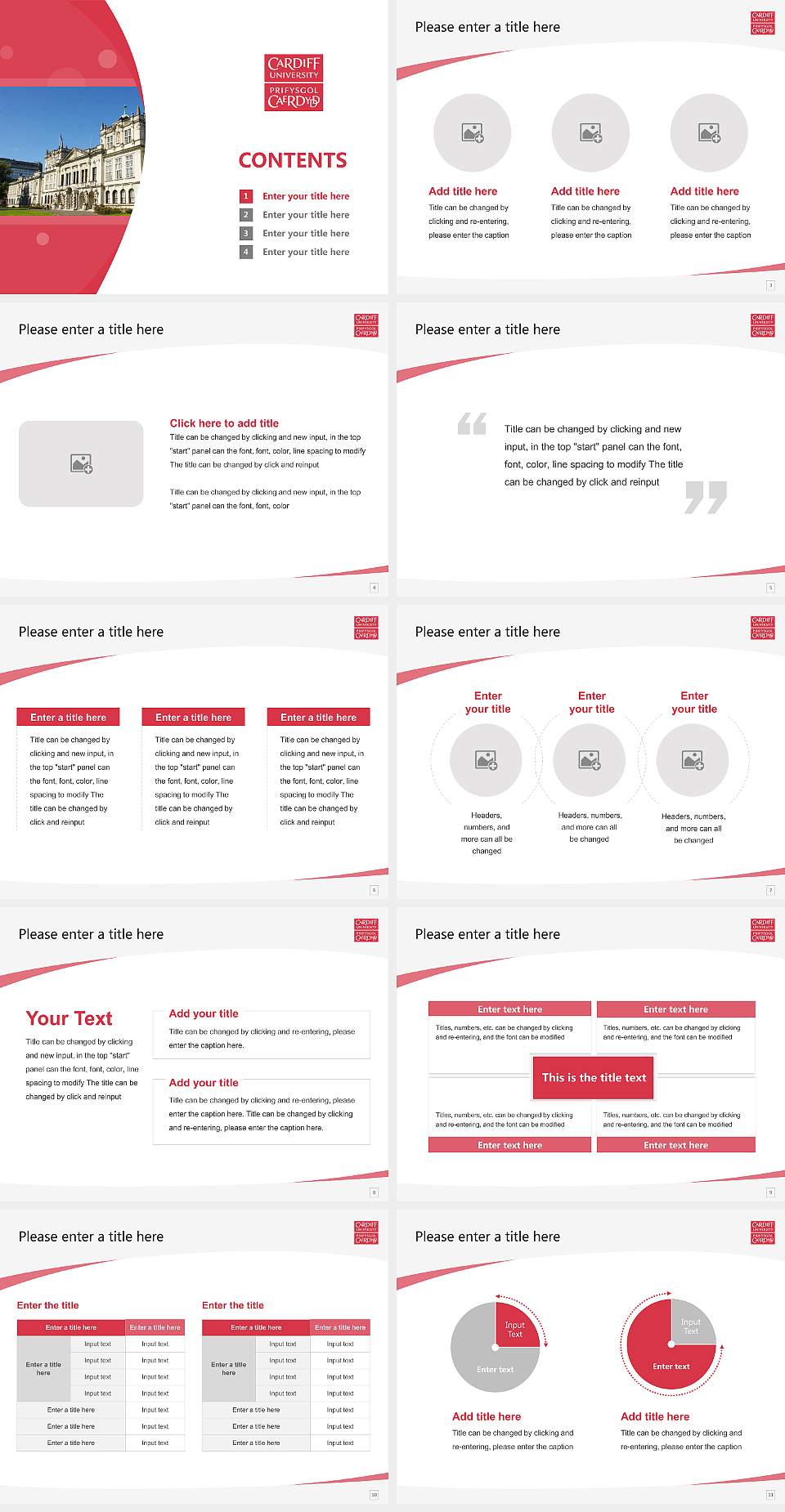 Cardiff University Course/Courseware Creation PPT Template4:3 ratio PPT effect preview image2